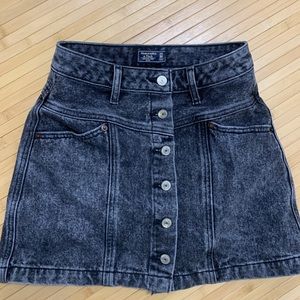Abercrombie, 00, Black Denim Skirt